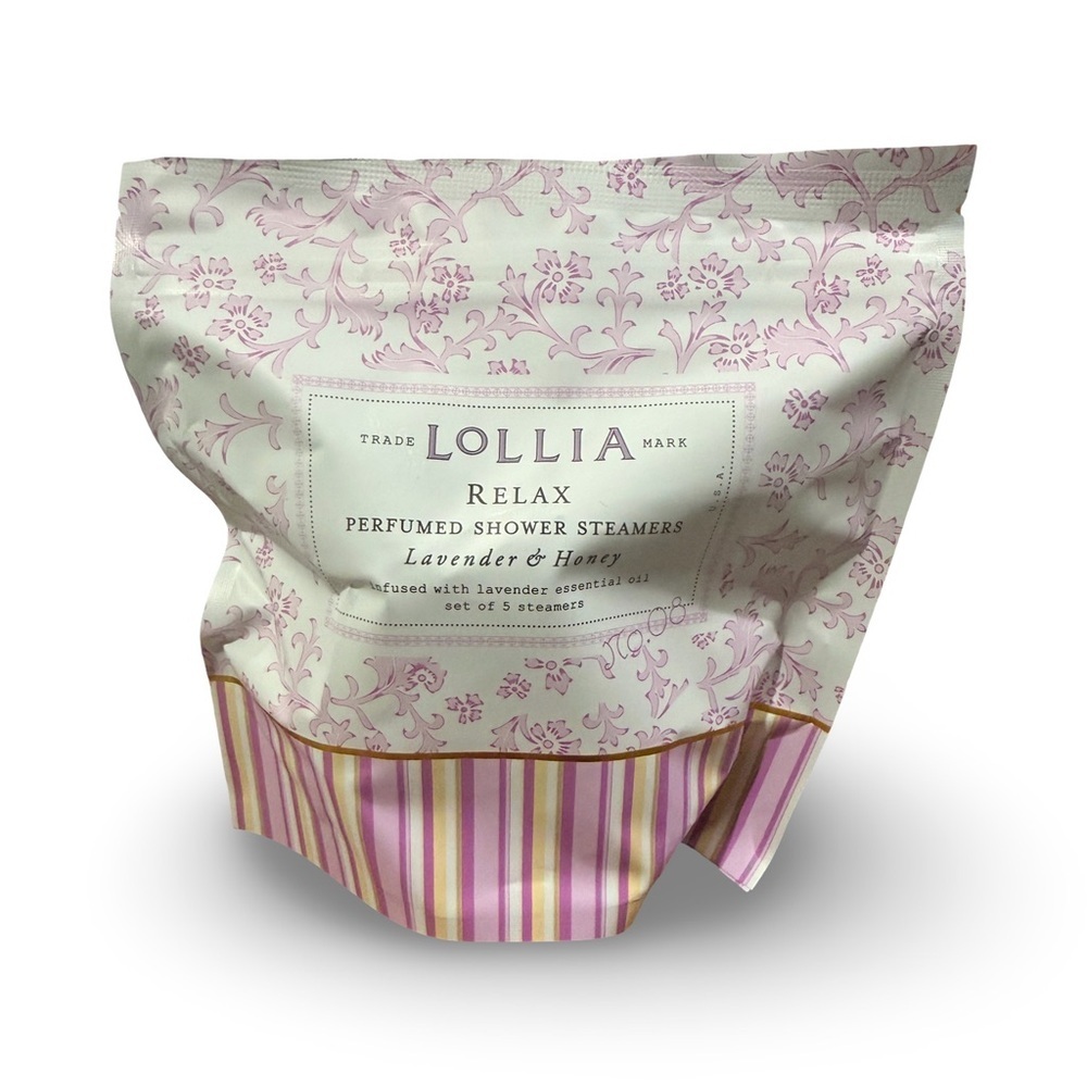 Lolli Lavender & Honey Shower Steamers in Pink and White Packaging - Picture 2 of 3